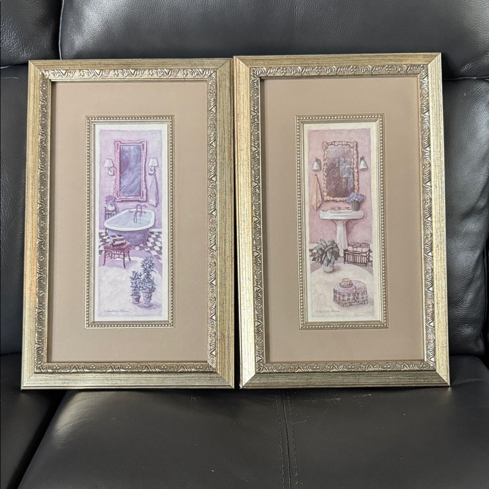 C Winterle Olson 2 Elegant Framed Bathroom Art Set